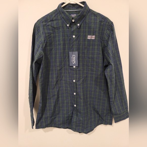 Chaps Nen's Dress shirt | Green and Blue | Size M | NWT - Picture 2 of 6